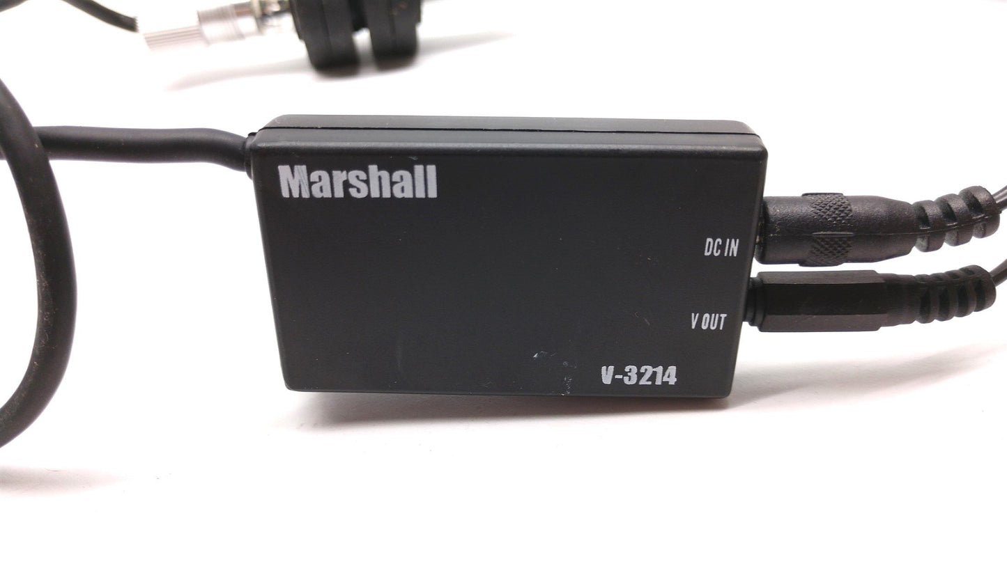 Used Marshall V-3214-L Miniature Lipstick Camera, With Light Source, 12VDC, 525 Lines