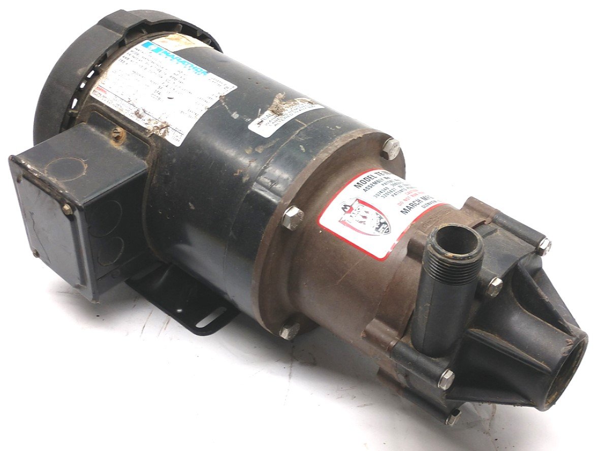 Used March TE-7R-MD Pump With Marathon 4VK56T34F5600B AC Motor, 3PH, 3/4HP, 53 GPM