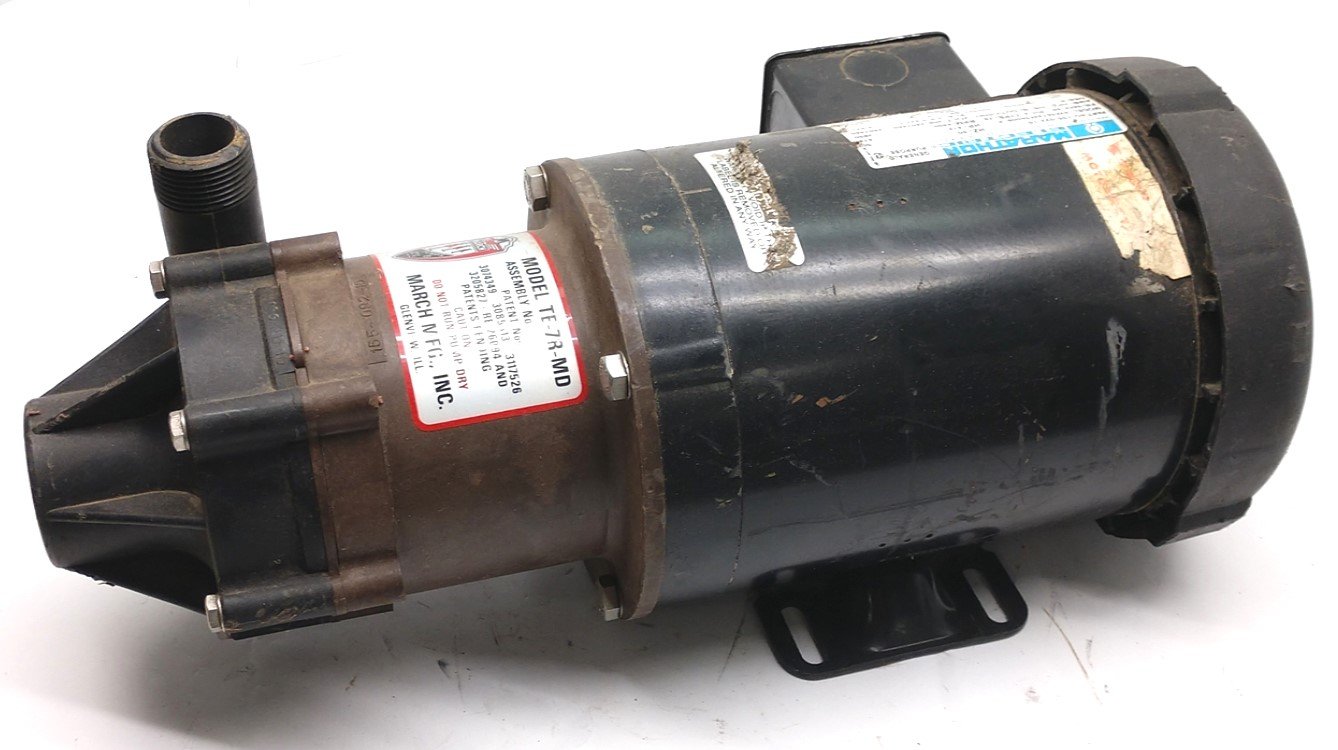 Used March TE-7R-MD Pump With Marathon 4VK56T34F5600B AC Motor, 3PH, 3/4HP, 53 GPM