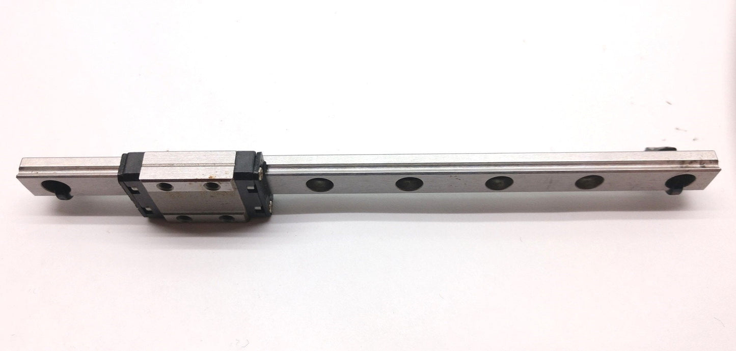 Used THK RSR 9KM Linear Bearing, 4x M3 Tapped Holes, Rail: 155mm x 9mm x 6mm