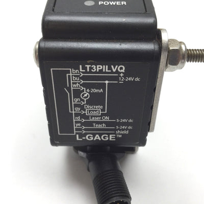 Used Banner LT3PILVQ L-GAGE Long-Range Time-of-Flight Laser Sensor, 0.5m-50m, *Damage