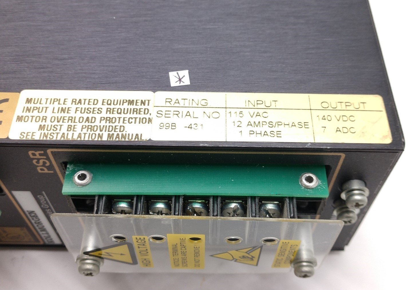 Used Kollmorgen PSR4/5A-112-0400 DC Servo Drive, In: 115VAC, 12A, Out: 140VDC