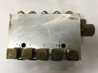 Used Mazak G77LA000380 Lube Mixing Valve Block CNC Machine Part (.01,.03,.05,.2,.2,)