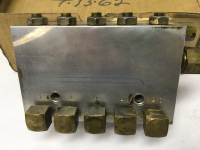 Used Mazak G77LA000380 Lube Mixing Valve Block CNC Machine Part (.01,.03,.05,.2,.2,)