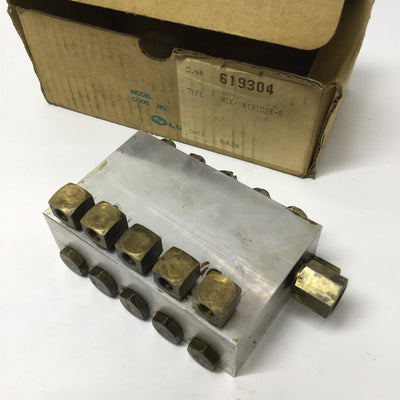 Used Mazak G77LA000380 Lube Mixing Valve Block CNC Machine Part (.01,.03,.05,.2,.2,)