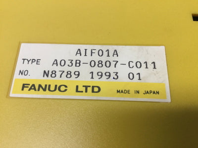 Used Fanuc A03B-0807-C011 PLC I/O Interface Module Unit Card AIF01A 24VDC, 50mA