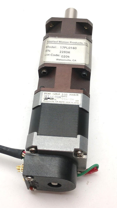 Used Applied Motion HT17-154 Step Motor With 17PL0160 Gearhead, Shaft Dia: 0.5"