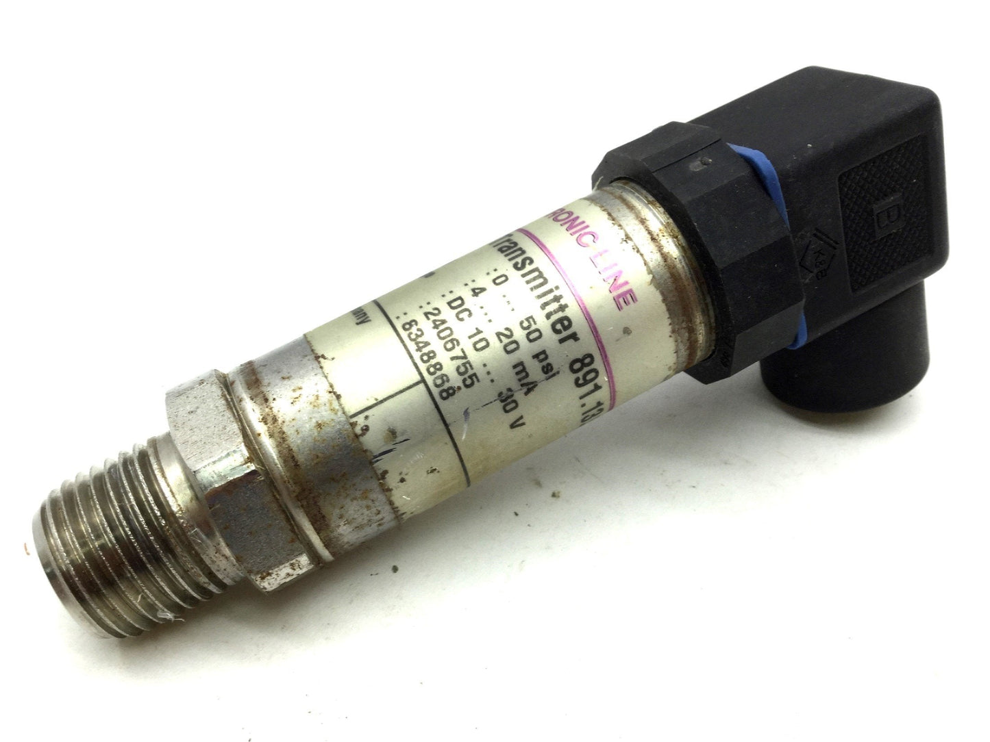 Used Wika 8348868 Pressure Transmitter Series 0-50PSI 10-30VDC Signal 4-20mA S-10