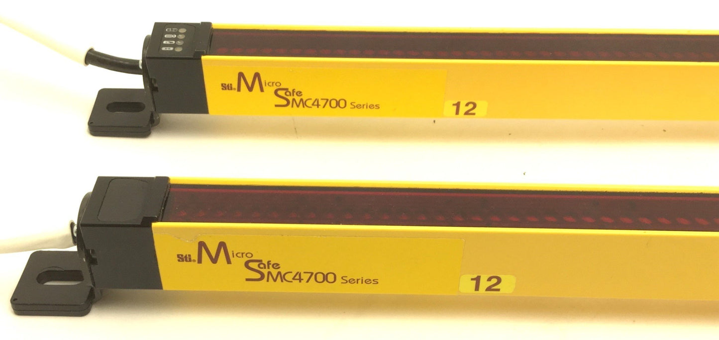 Used STI MicroSafe MC4700 Series Transmitter & Receiver Light Curtains, Range: 0.2-3m