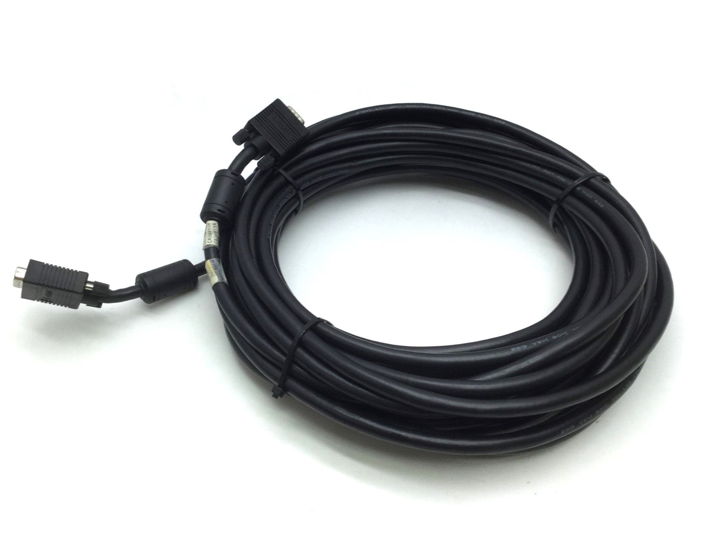 Used L-Com CTLF3VGAMM-50 VGA Cable HD15 Male to Male, Black Length 50', Ferrite Cores