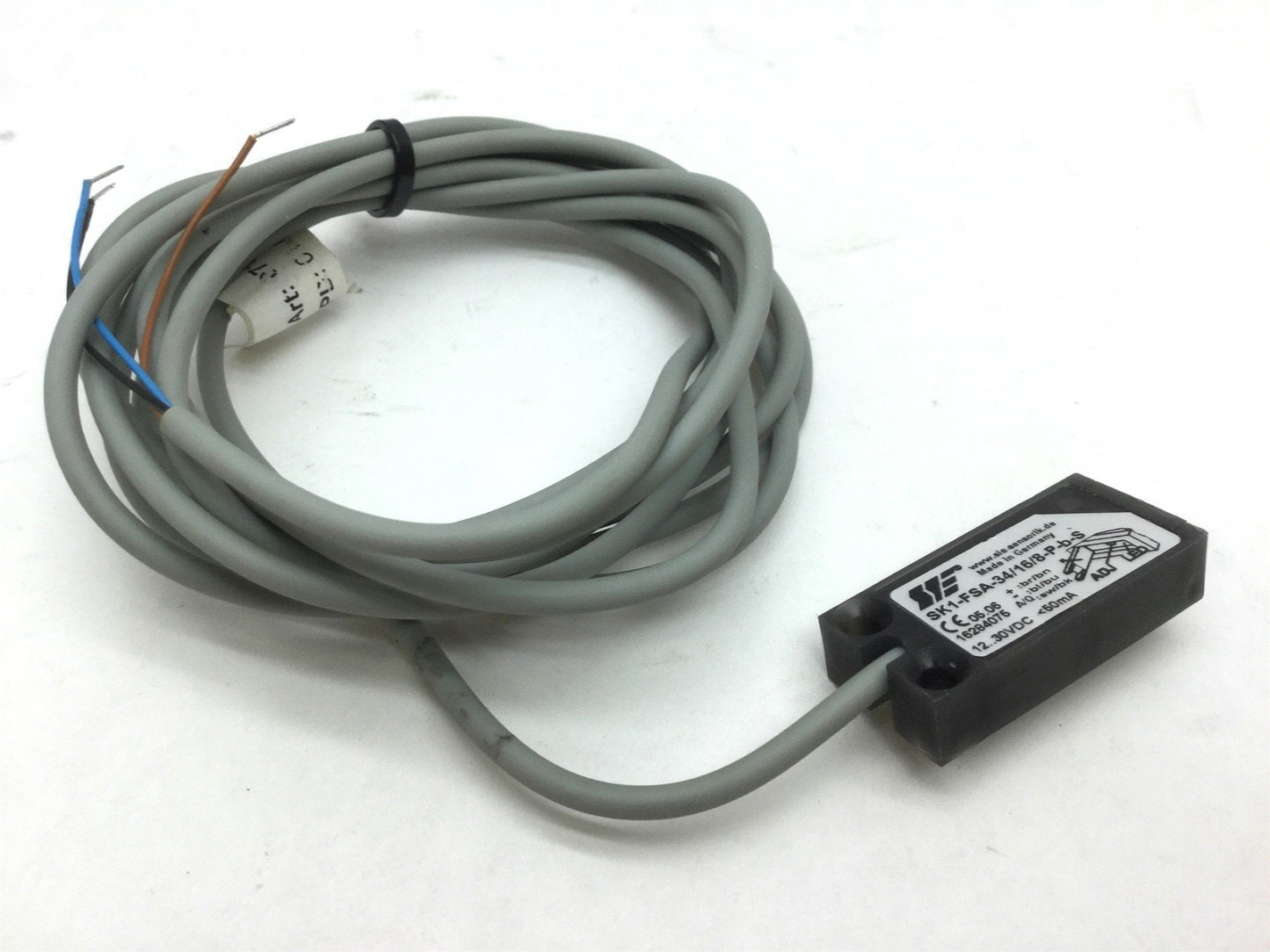 Used SIE SK1-FSA-34/16/8-P-b-S Capacitive Hose Leak Sensor, PNP, NO, 12-30VDC