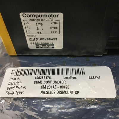 New Other Parker Compumotor CM231AE-00423 DC Brushless Servo Motor 170V, Slice Dismount