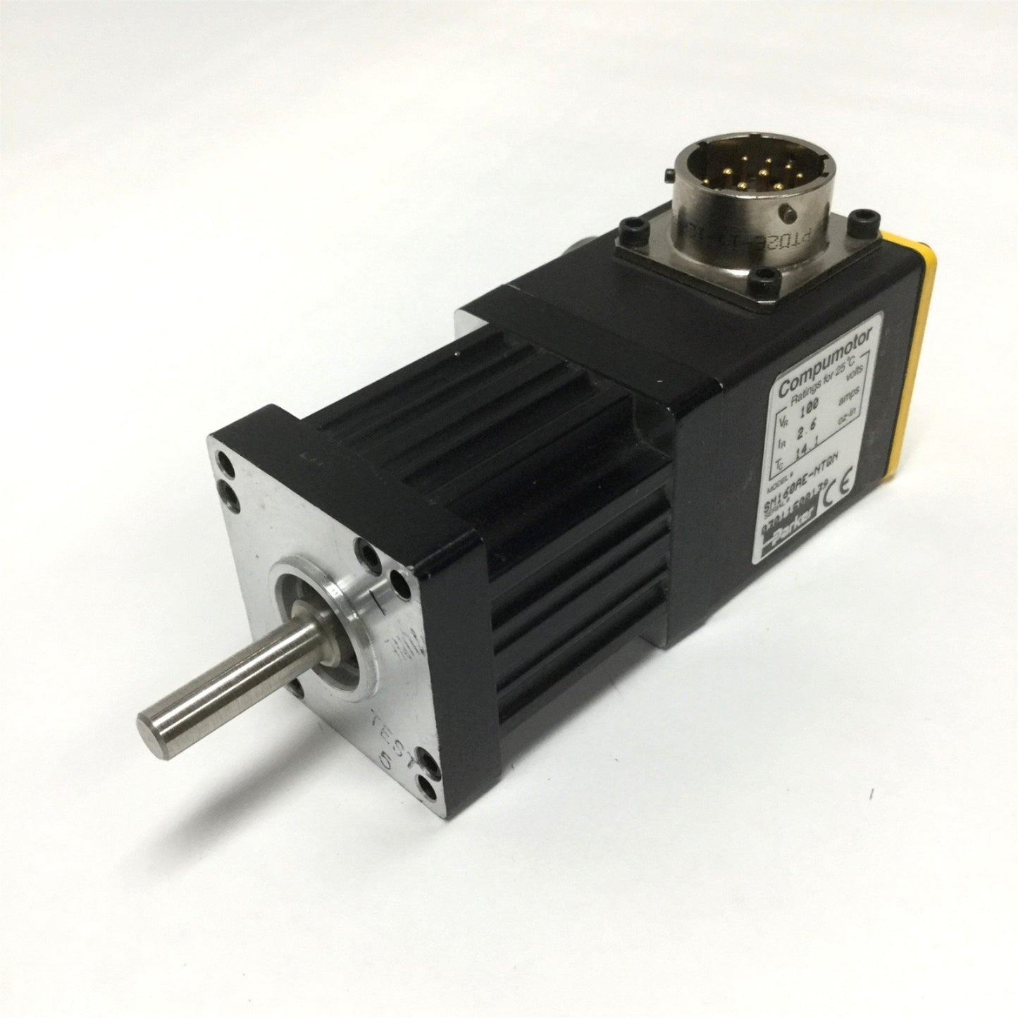 Used Parker Compumotor SM160AE-NTQN Brushless Servo Motor 100V 2.6A, 0.25" Shaft