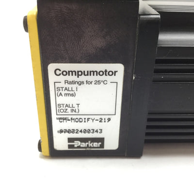 Used Parker CM-MODIFY-219 Compumotor Brushless DC Servo Motor, NEMA 23, 3/8" Shaft