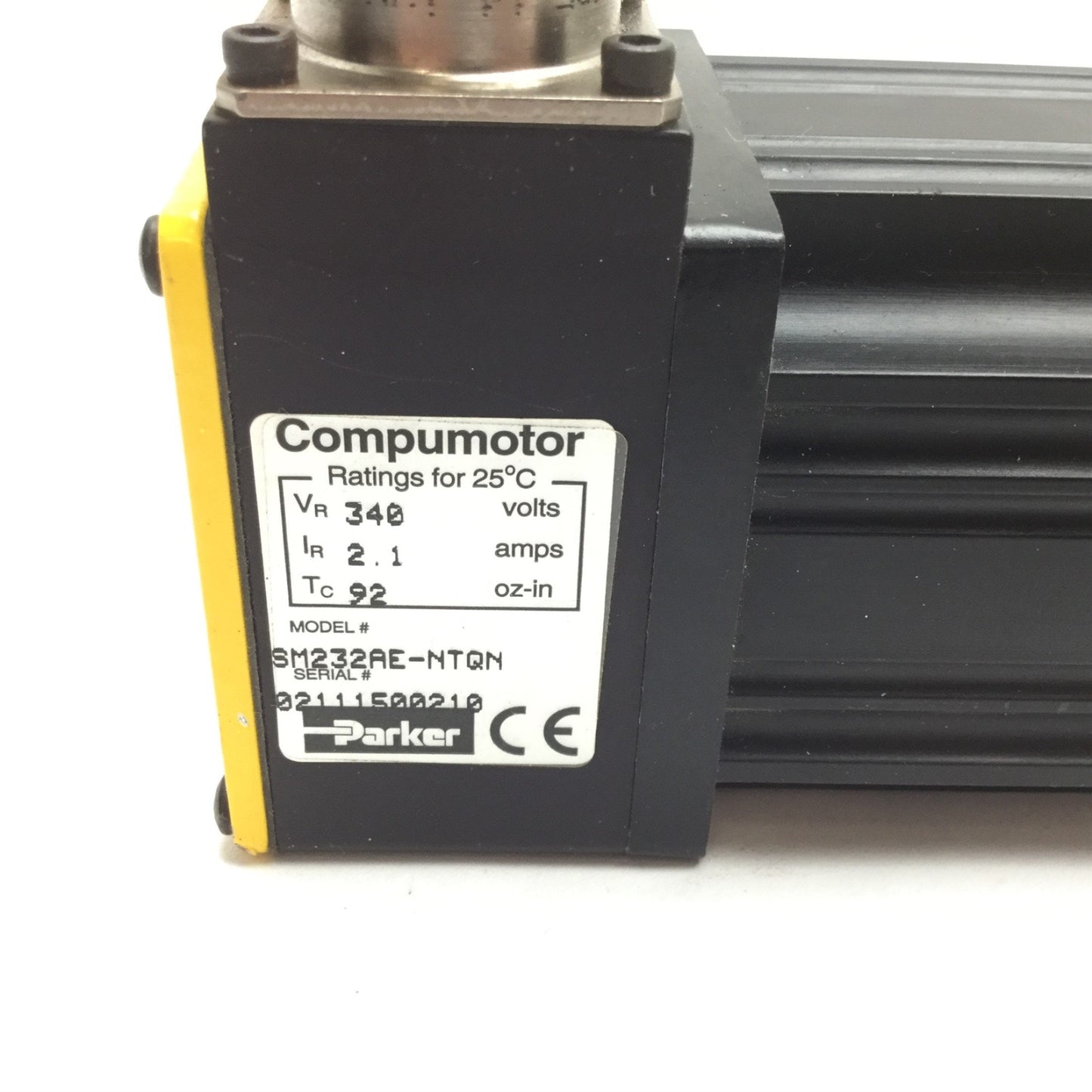 Used Parker SM232AE-NTQN Compumotor Servo Motor, Torque: 92oz-in, 340V 2.1A