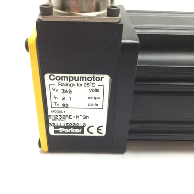 Used Parker SM232AE-NTQN Compumotor Servo Motor, Torque: 92oz-in, 340V 2.1A