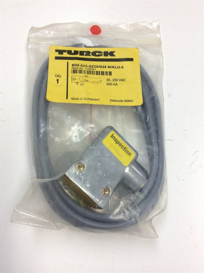 New Turck BIM-A23-AZ3X/S34 W/KLU-2 Inductive Proximity Sensor 20-250v NO 1346091