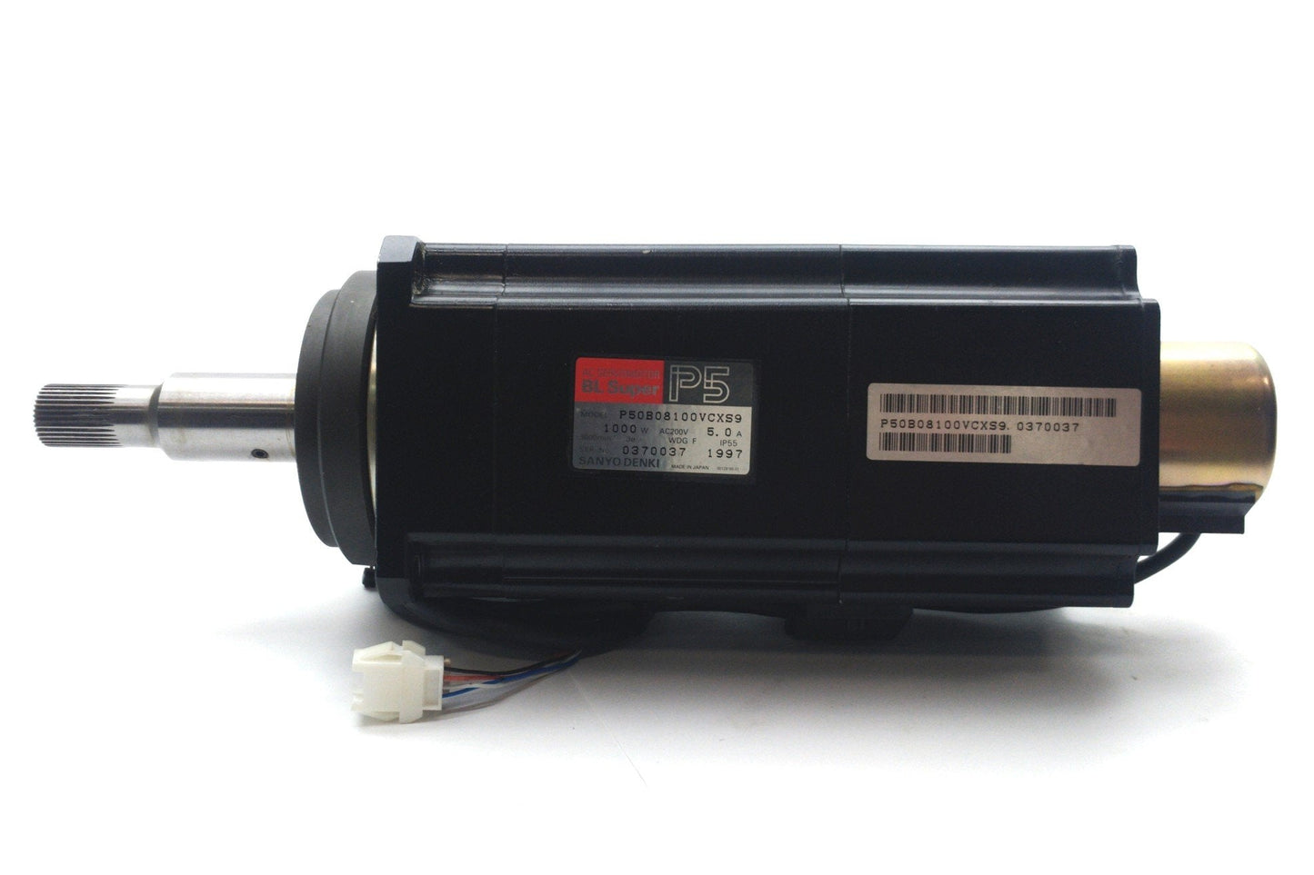 Used SANYO DENKI P50B08100VCXS9 AC Servomotor, 3000RPM,1000W 200VAC 5A, for A50F