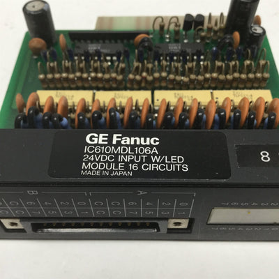 Used Lot of 2 GE Fanuc IC610MDL106A Series One PLC Input Modules 16-Point 24VDC w/LED