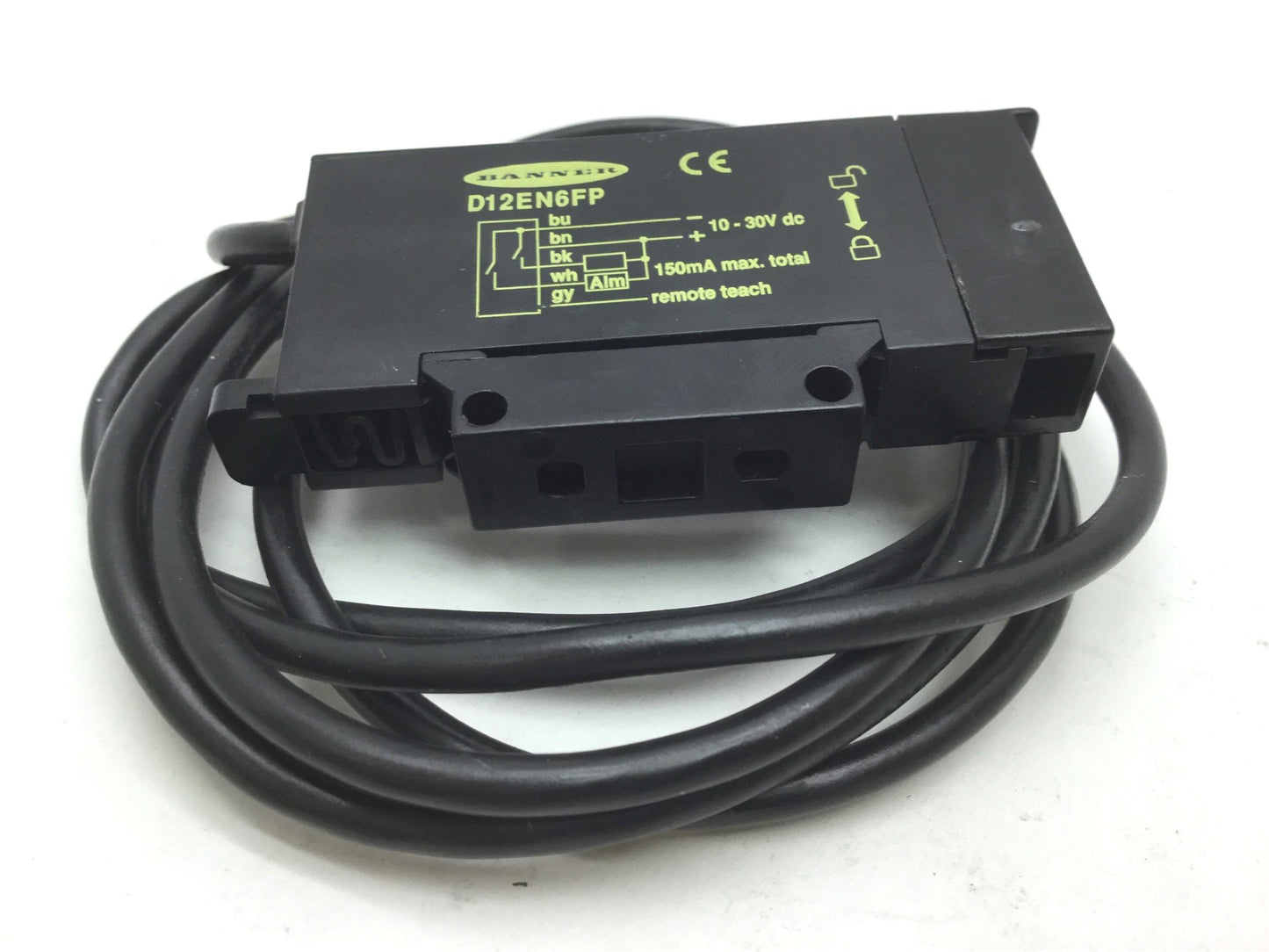 Used Banner D12EN6FP Fiber Optic Sensor Red LED 10-30VDC, Output: NPN