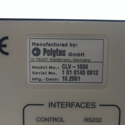 Used Polytec CLV-1000 Laser Vibrometer System, CLV-M001, CLV-M200, CLV-M030, 120VAC