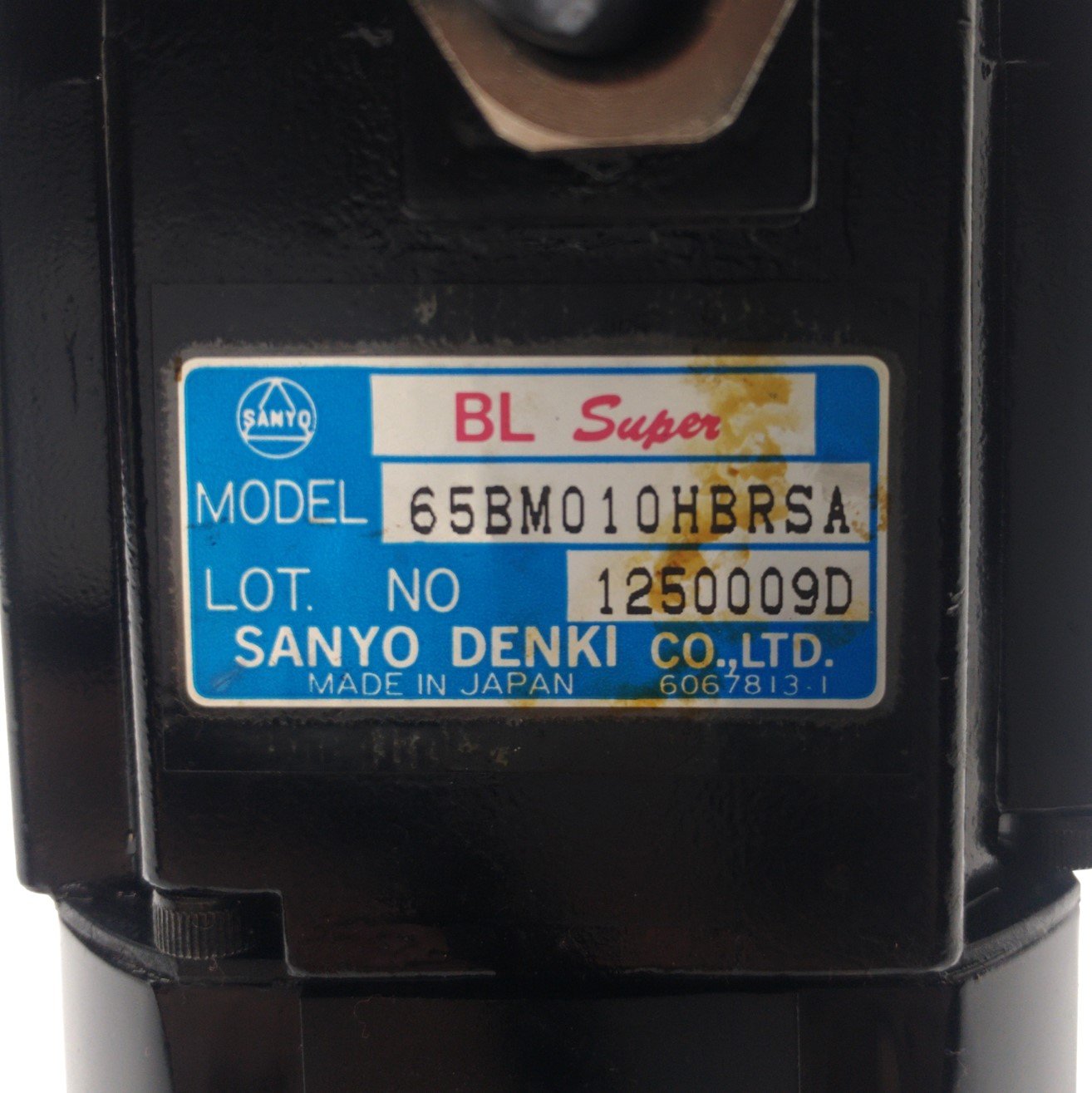 Used SANYO DENKI 65BM010HBRSA BL Super AC Servomotor, 200VAC, for A50F