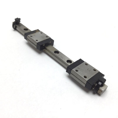 Used IKO LWL7 Linear Rail W/ 2x Bearing Blocks, Rail Length 4.5", Blocks 0.91"x0.67"