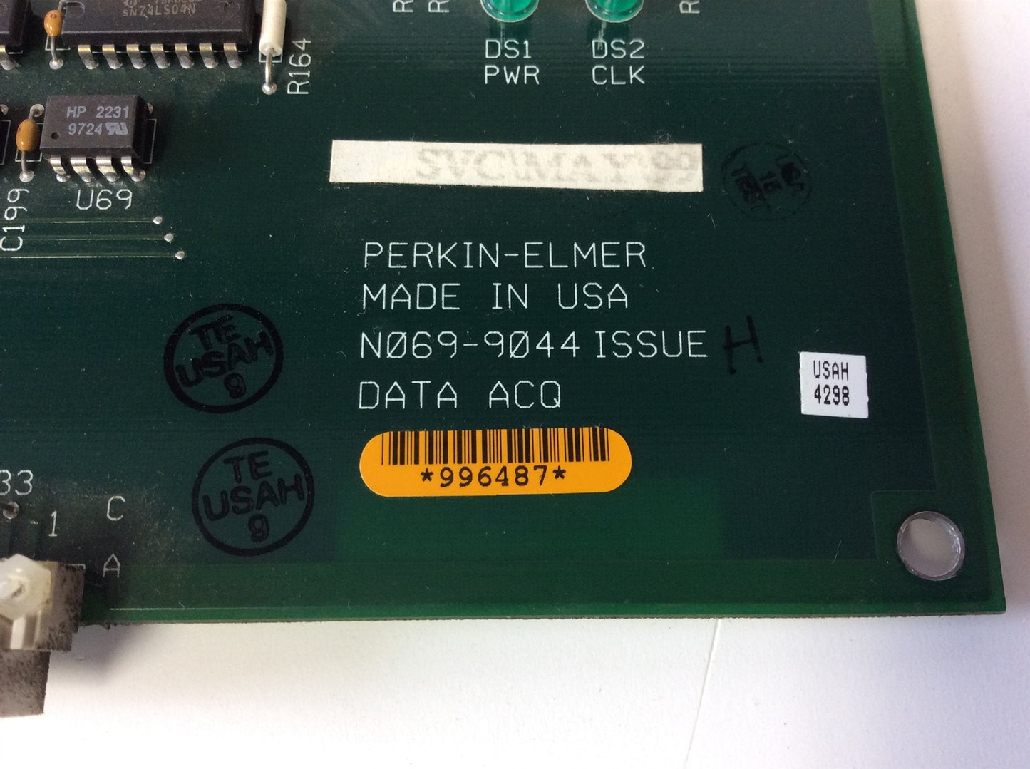 Used Perkin-Elmer N069-9044 Issue H Data Acquisition Circuit Board *See Details*