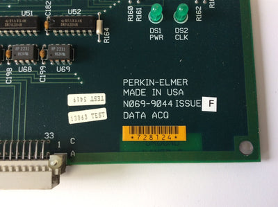 Used Perkin-Elmer N069-9044 Issue F Data Acquisition Circuit Board 728124 Optima 3000