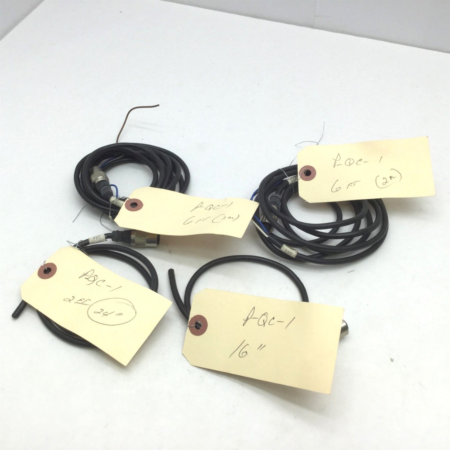 Used Lot of 4 Barrington Automation PQ-C-1 4-Pin Cables, Lengths Varied