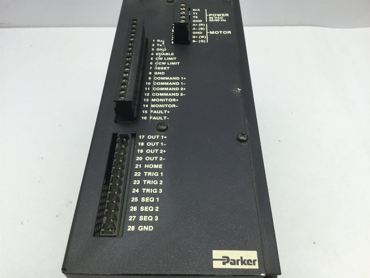 Used Parker CPLX57-120 Compumotor Plus Stepper Motor Controller, 36VAC, 50/60Hz