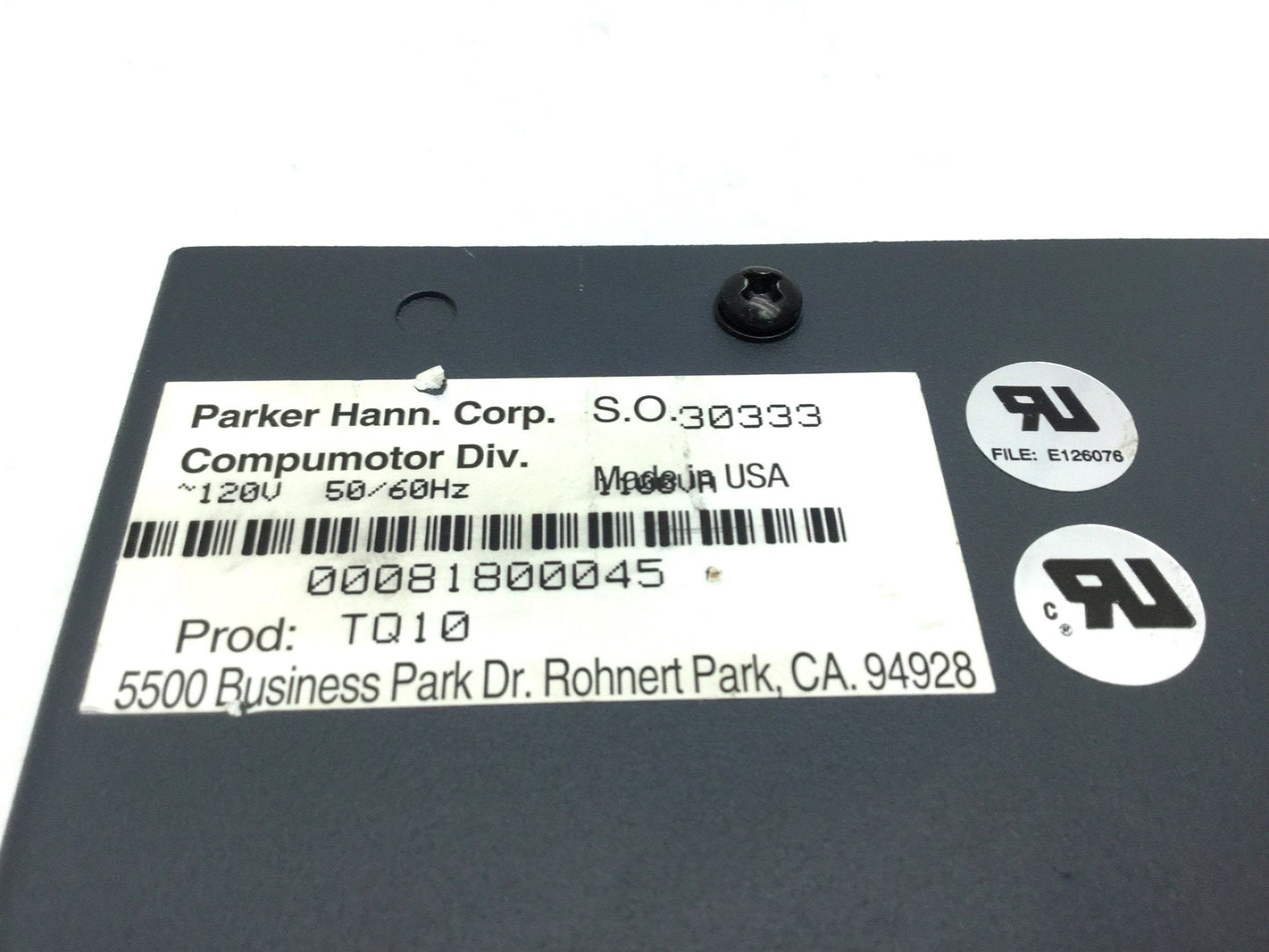 Used Parker TQ10 Compumotor Torque Servo Drive 320 oz-in Torque 120VAC 50/60Hz