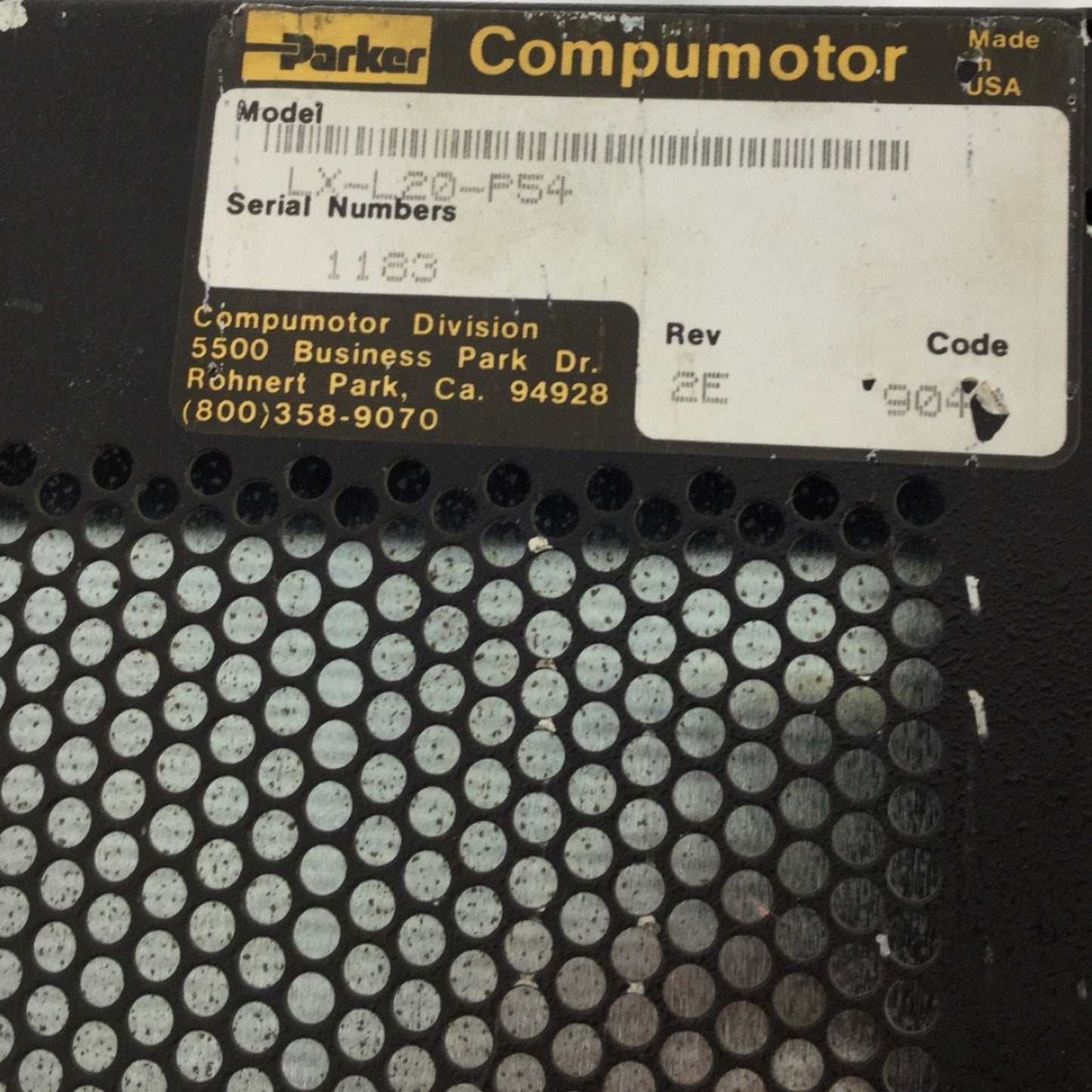 Used Compumotor LX-L20-P54 Microstep Drive, LX-Series, Input: 95-132VAC, 50/60Hz