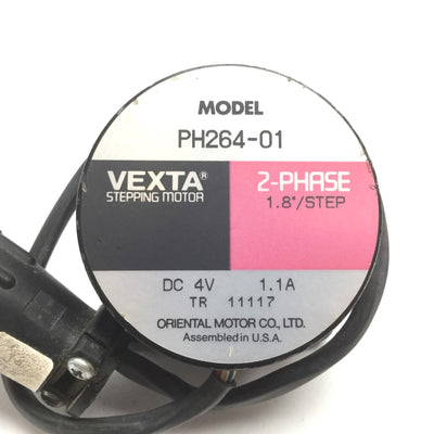 Used Oriental Motor Vexta PH264-01 Stepping Motor, NEMA 23, 1/4" Shaft, 4VDC 1.1A