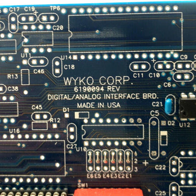 Used Wyko Corporation 6190094 Digital/Analog Interface Board, ISA, 15-Pin D-Sub