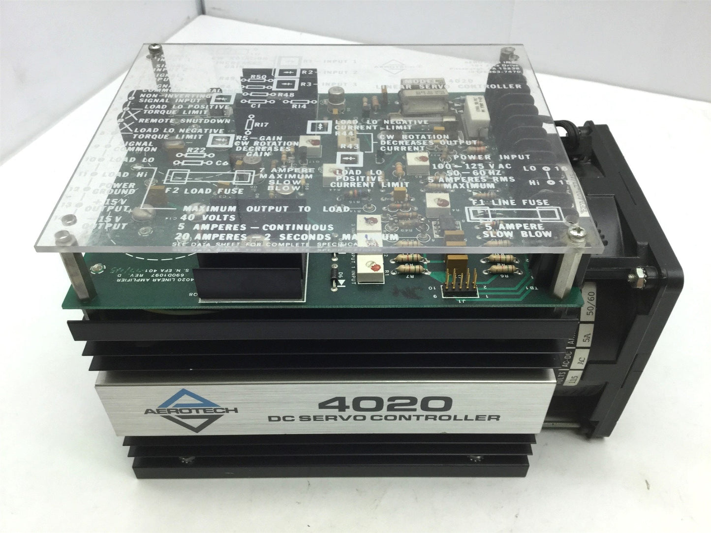 Used Aerotech 4020-LS Linear Servo Amplifier, DC Motors, 1 Phase, 40V 20A 1000W