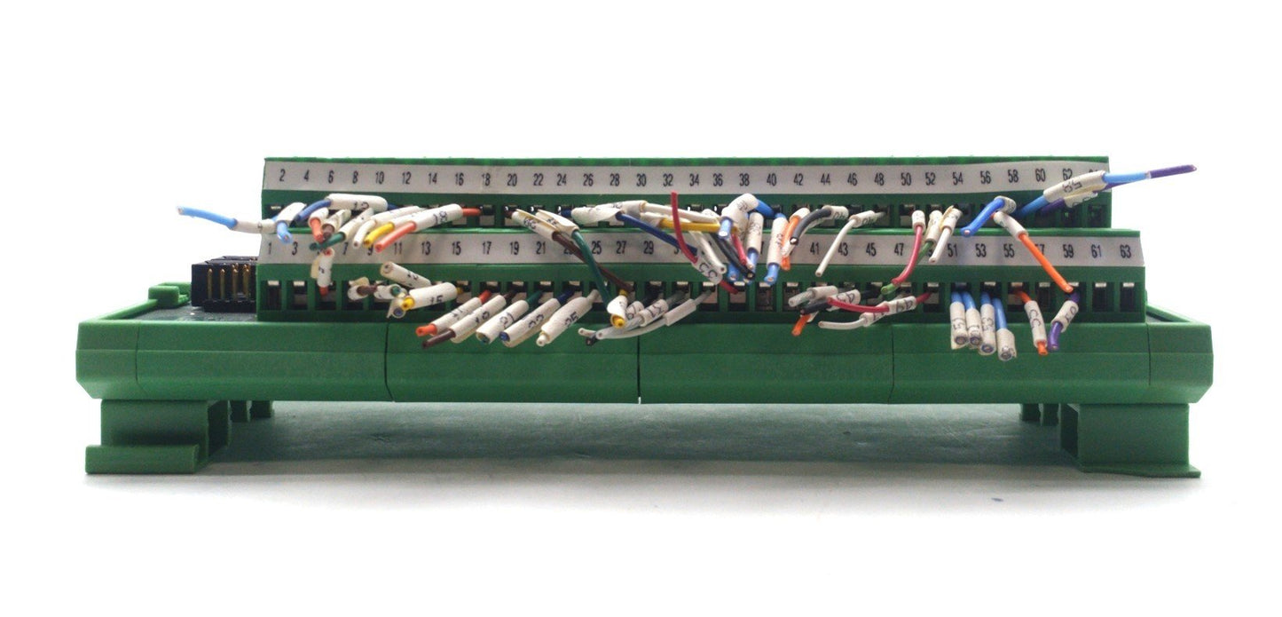 Used Delta Tau 602205-100 ACC8-D PMAC 60-Pin Break Out Board, 64 Terminals, DIN Rail