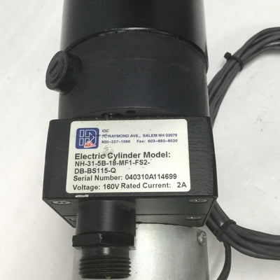 Used Industrial Devices NH315B-18-MF1-FS2-DB-BS Electric Cylinder Linear Actuator 18"