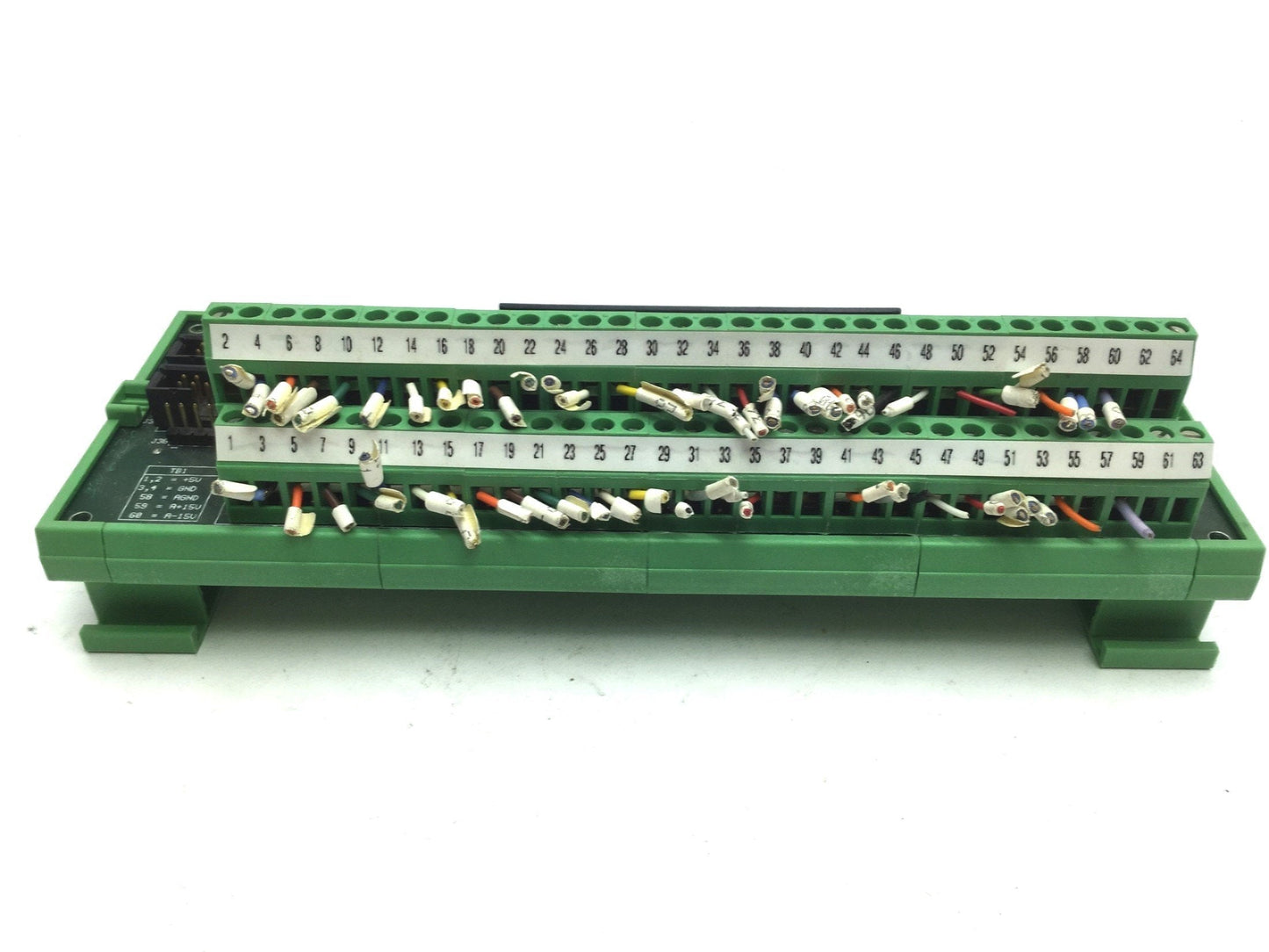 Used Delta Tau 602205-100 Break Out Board, 64 Terminals, DIN Rail, ACC8-D PMAC 60-Pin