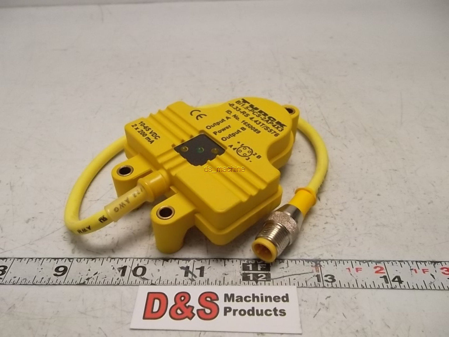 Used Turck Proximity Switch Sensor Bi1.5-PCS-2AP4X3-0.33-RS, 10-65 VDC, 2 x 200 mA