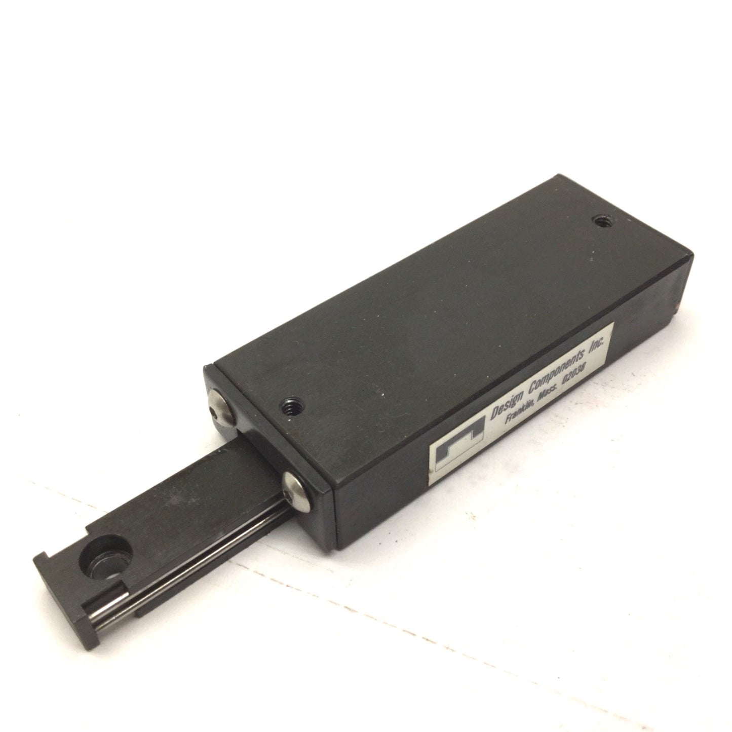 Used Design Components Inc. 1" x 2.5" Linear Positioning Slide Stage, 2" Travel