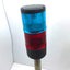 Used Telemecanique XVA-LC3 68mm Stack Light Tower, Red & Blue , Rod: 22.5", 3/4" NPT