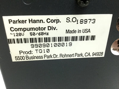 Used Parker TQ10 Compumotor Brushless Torque Servo Drive Controller, 320 oz-in 120VAC