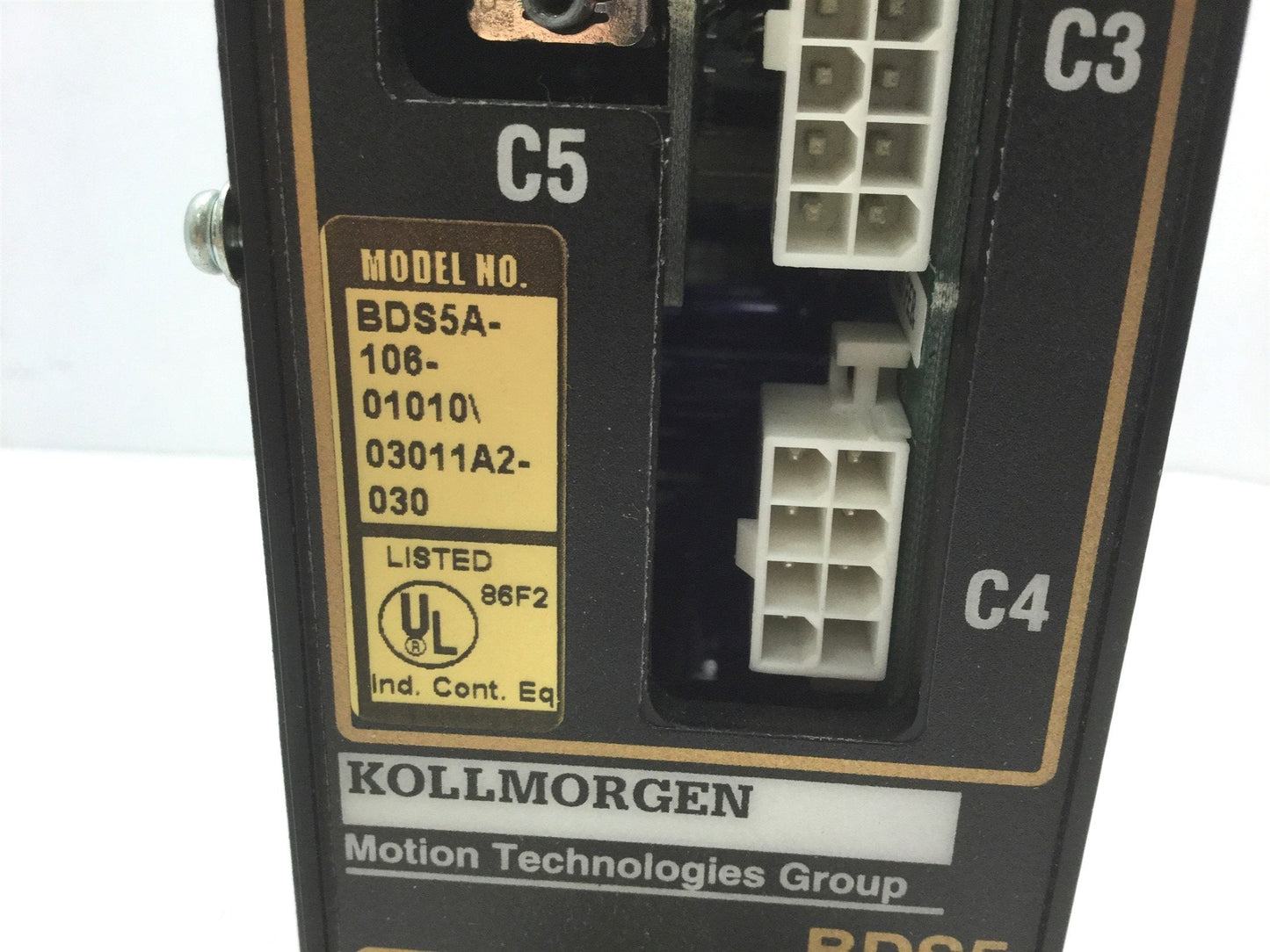 Used Kollmorgen BDS5A-106-01010 Servo Drive, Input: 140VDC 9A, Out: 115VAC 6A Rev 1