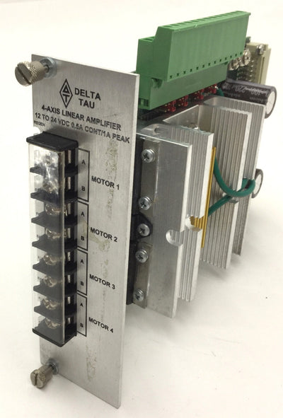 Used Delta Tau 603489-102 4-Axis Analog Linear Amplifier, +/-10V, 12-24VDC, 0.5A, 1A