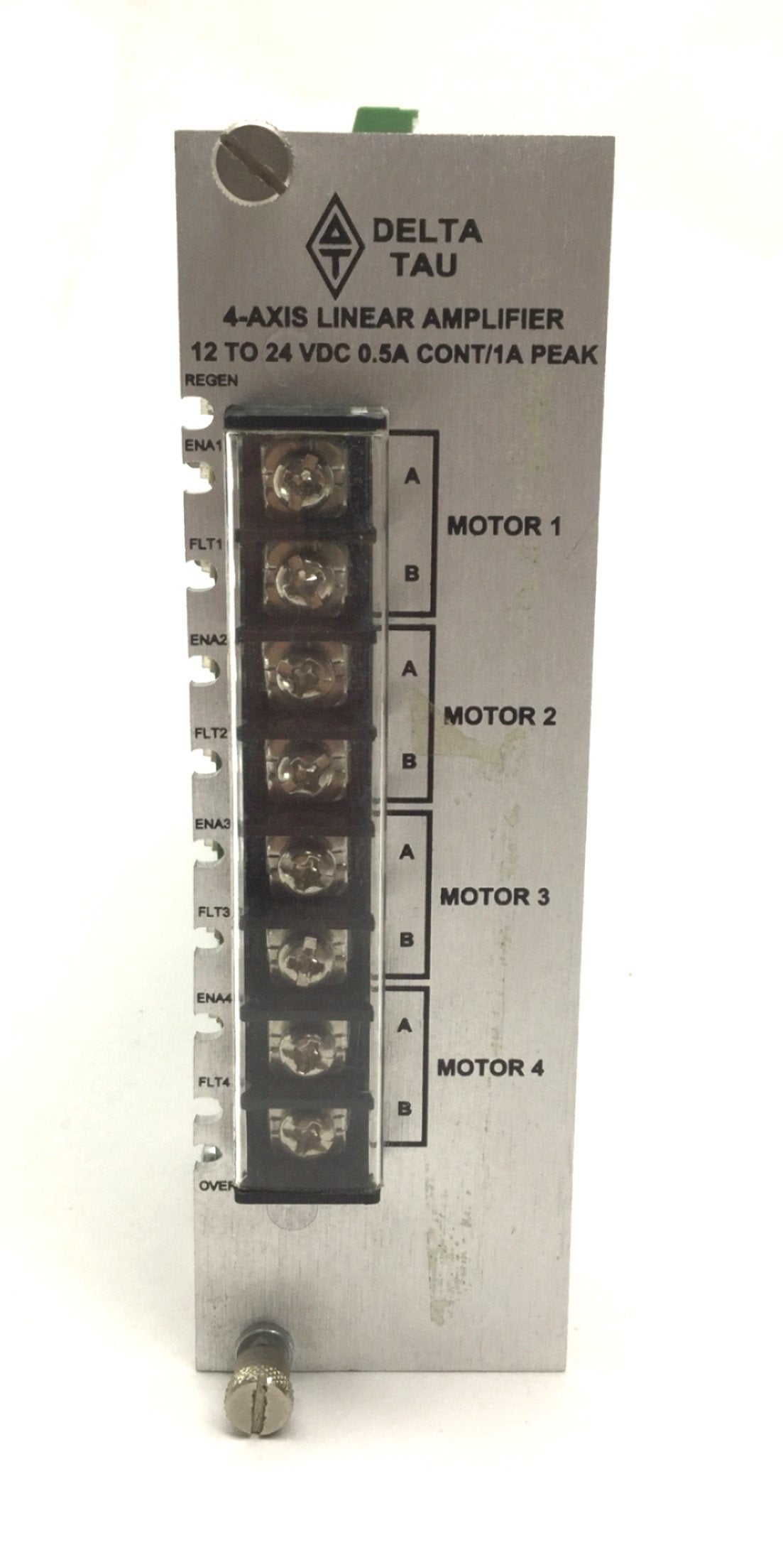 Used Delta Tau 603489-102 4-Axis Analog Linear Amplifier, +/-10V, 12-24VDC, 0.5A, 1A