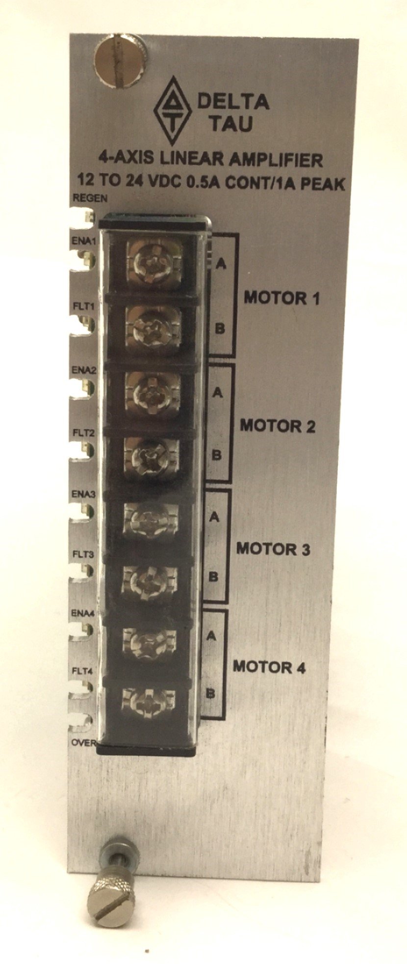 Used Delta Tau 603489-102 4-Axis Analog Linear Amplifier, 12-24VDC, 0.5A, 1A, +/-10V