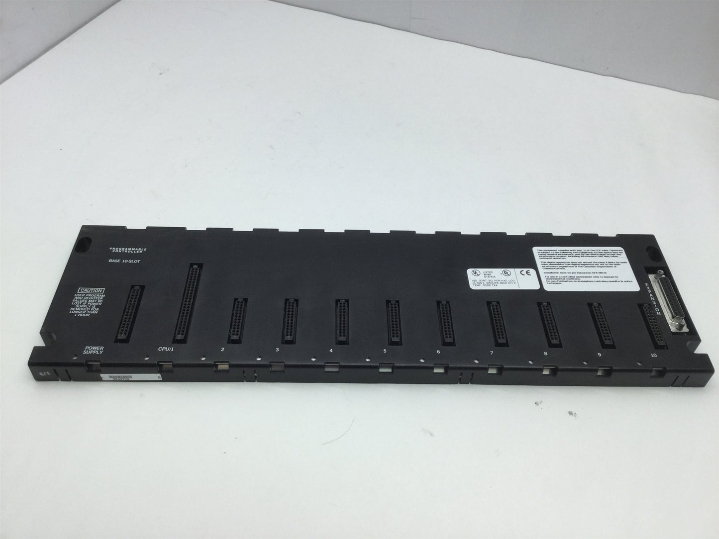 Used GE Fanuc IC693CHS391J Series 90-30 PLC Base, 10 Slot, 1x CPU 9x Non-CPU