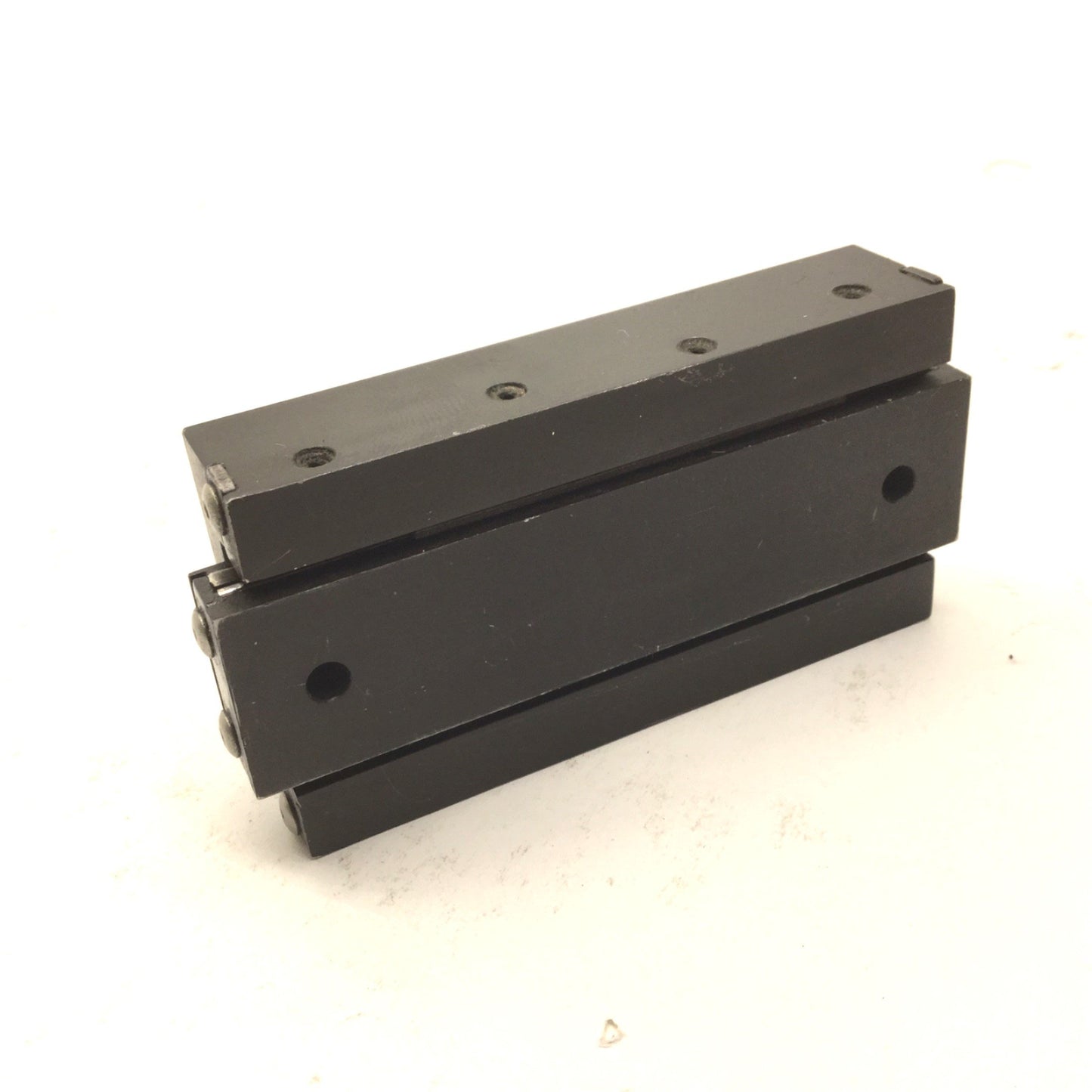 Used Design Components Inc 1-3/4x3-1/4" Linear Positioning Stage Modified Holes 10/32