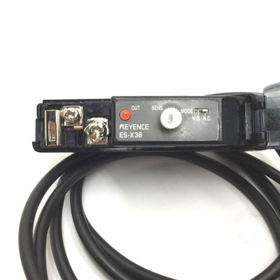 Used Keyence ES-X38 Proximity Sensor Amplifier, 12-24VDC , Two Modes: N.O./N.C.